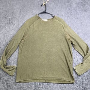 Rag & Bone Sweater Mens Large Green Long Sleeve Crewneck Pullover Cotton Casual
